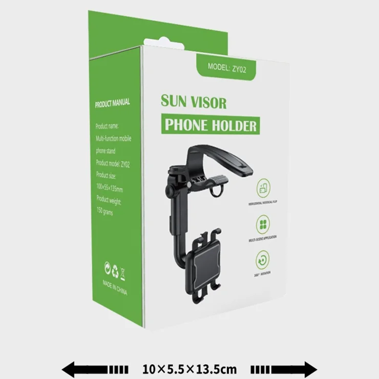 Support de téléphone de voiture ZY02 pour pare-soleil